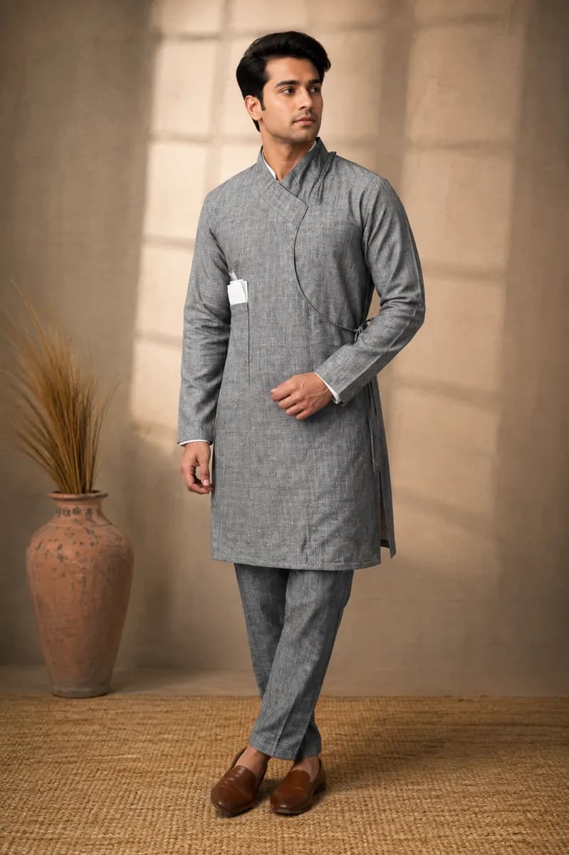 Ash Grey Daura Kurta