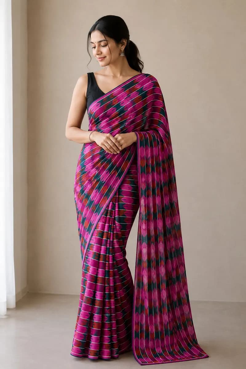 Gurans Magenta Dhaka Saree