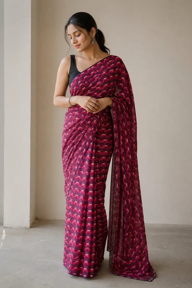 Makhmali Berry Dhaka Saree