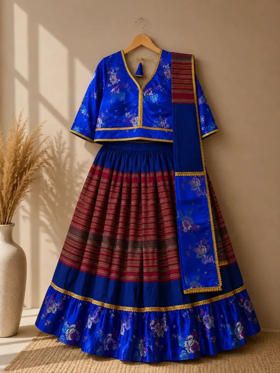 Nepali Dhaka Choli & Skirt Set