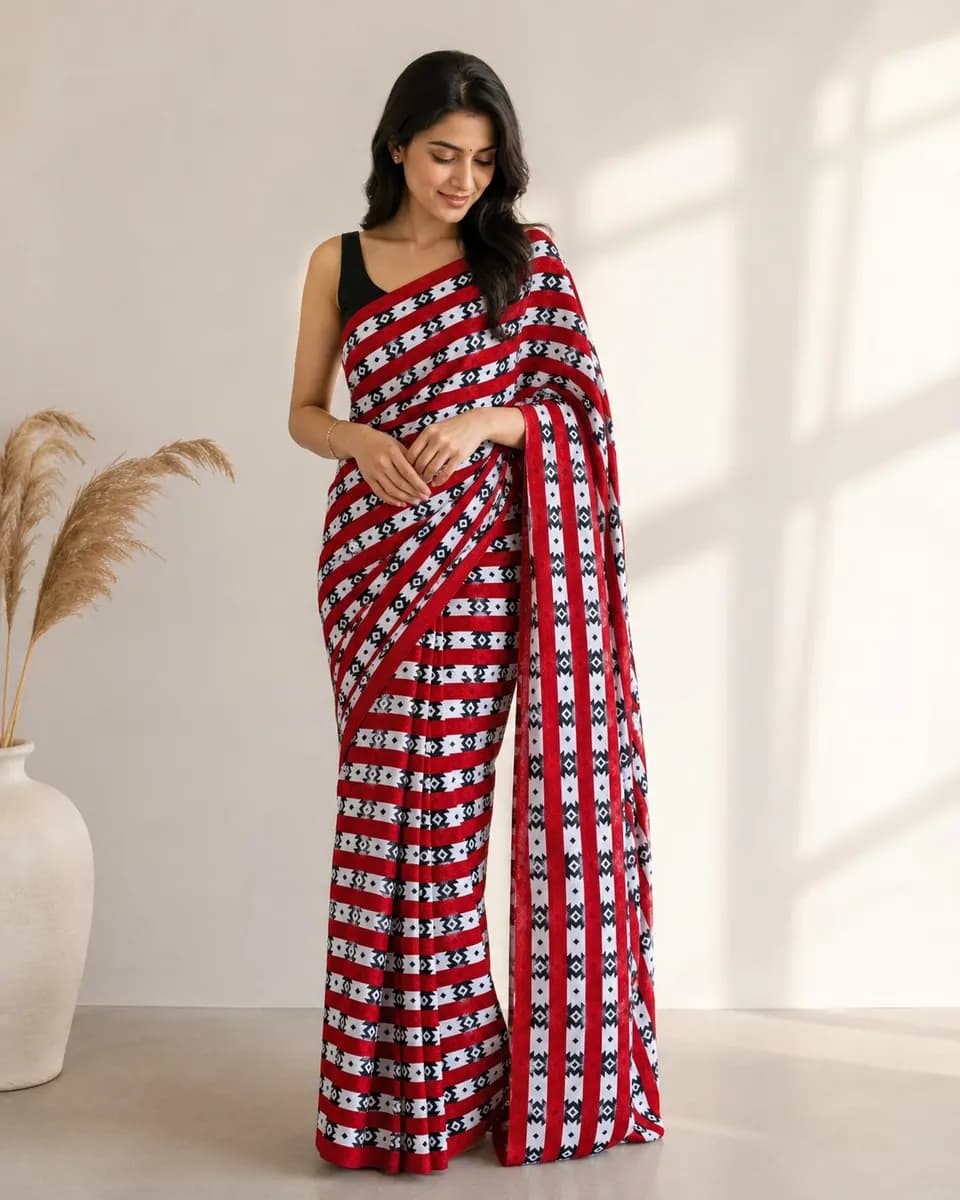 Sagarmatha Red Dhaka Saree