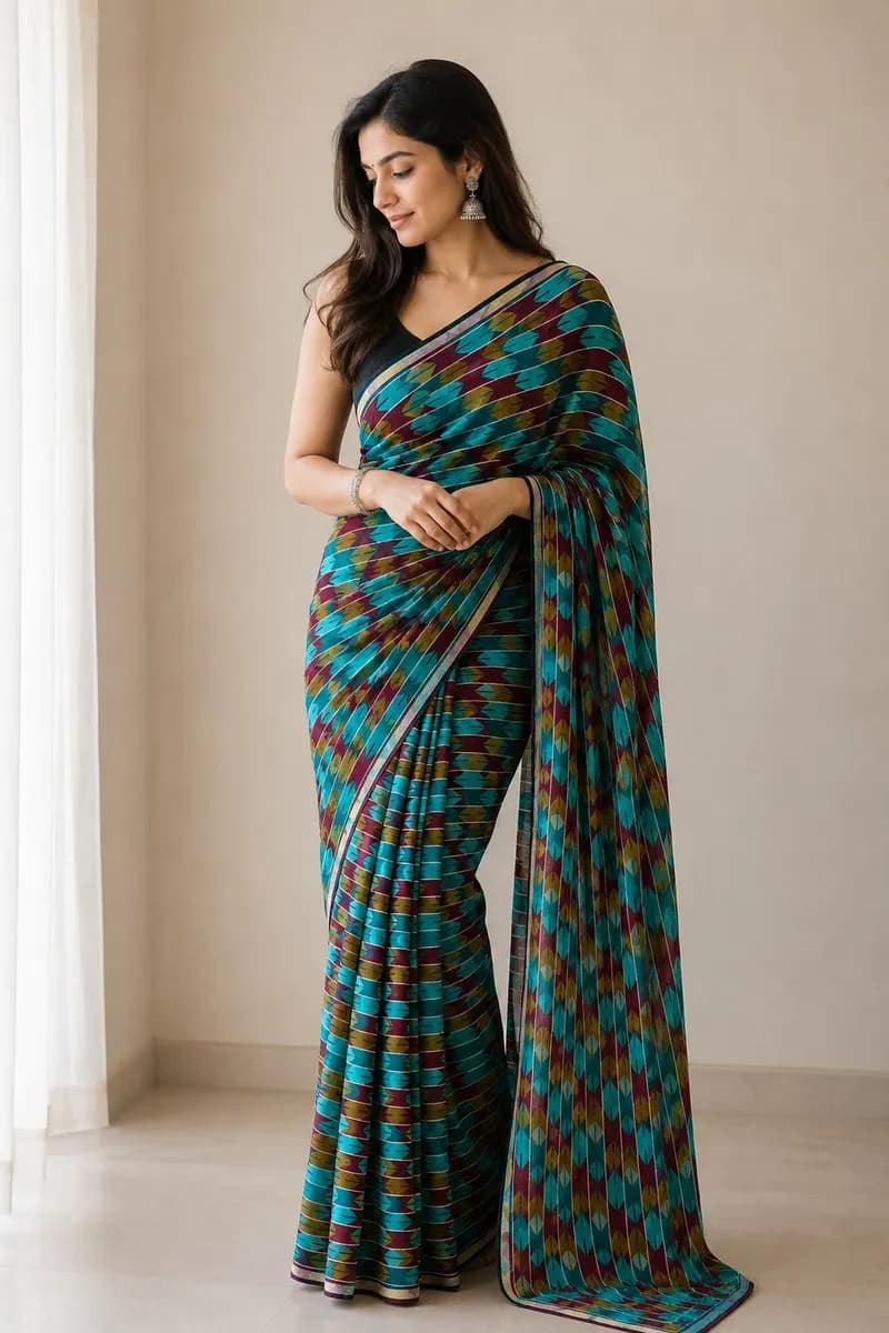 Tilicho Teal Dhaka Saree